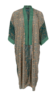 BLACK COLOUR KIMONO, LUNA MULTI GREEN