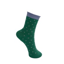 BLACK COLOUR STRØMPER, JO DOTTED MING GREEN