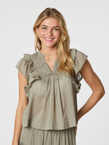 NEO NOIR TOP, JAYLA S VOILE SMOKE GREEN