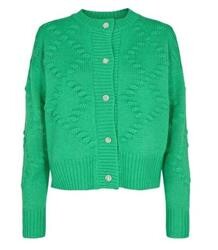CO´COUTURE CARDIGAN, BUBBLE KNIT VIBRANT GREEN