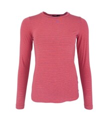BLACK COLOUR T-SHIRT, PAYTON L/S STRIPED PINK