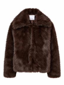 CO' COUTURE JAKKE, AIKO FURRY DARK BROWN