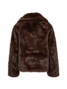 CO' COUTURE JAKKE, AIKO FURRY DARK BROWN