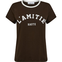 HAUTE L'AMITIÉ T-SHIRT, NECKLINE MOCCA