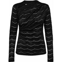 HAUTE L'AMITIÉ BLUSE, LACE DRAPE BLACK