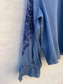 WAUW BLUSE, WILMA BLUE CHAMBRAY