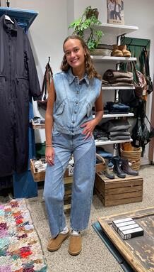 CO´ COUTURE VEST, BOWIE DENIM  FADE DENIM