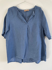 MARTA BLUSE, 8383 HØR JEANS BLÅ
