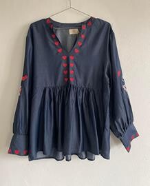 WAUW BLUSE, HEART CHAMBRAY