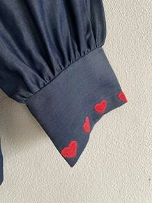 WAUW BLUSE, HEART CHAMBRAY
