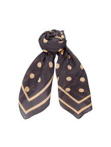 BLACK COLOUR TØRKLÆDE, JUDE DOTTED MINI SCARF COFFEE