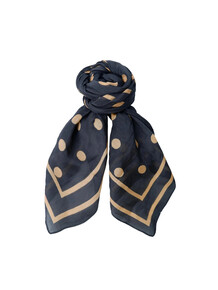 BLACK COLOUR TØRKLÆDE, JUDE DOTTED MINI SCARF DARK GREY