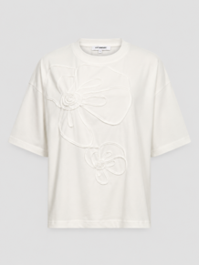 CO' COUTURE T-SHIRT, IVARA FLOWER TEE WHITE