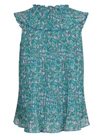 NEO NOIR TOP, ZELDA PLISSE FOREST GREEN