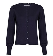 NEO NOIR CARDIGAN, ROSE SCALLOP NAVY