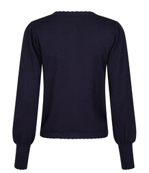 NEO NOIR CARDIGAN, ROSE SCALLOP NAVY