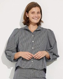 GLOBAL FUNK SKJORTE, MILLU NANAYA-G NAVY STRIPE