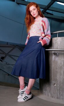 BLACK COLOUR NEDERDEL, JANE DENIM BLUE