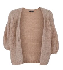 BLACK COLOUR CARDIGAN, CASEY PUFF SLEEVE LATTE