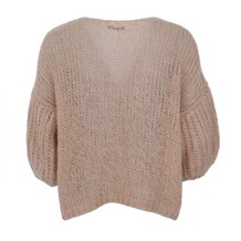 BLACK COLOUR CARDIGAN, CASEY PUFF SLEEVE LATTE