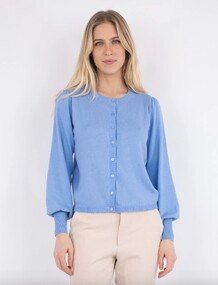 NEO NOIR CARDIGAN, ROSE SOLID KNIT SKY BLUE