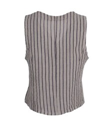 BLACK COLOUR VEST, MELINA BEIGE STRIPE