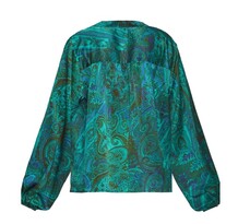 LOVE & DIVINE BLUSE, LOVE1019-1 GREEN PAISLEY