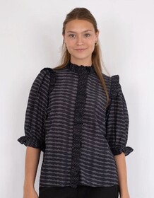 NEO NOIR BLUSE, CHACHA GRAPHIC BLACK