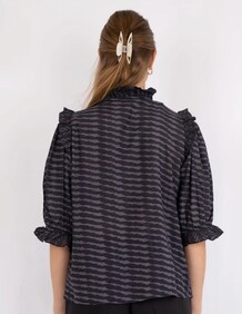 NEO NOIR BLUSE, CHACHA GRAPHIC BLACK