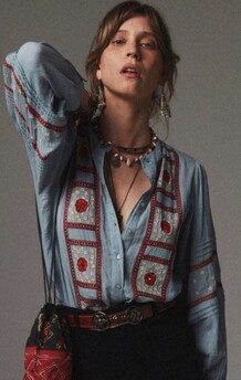 MAISON HOTEL SKJORTE, NINETTE BLEU
