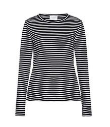 SISTERS POINT T-SHIRT, EIKE LS BLACK/CREAM