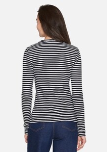 SISTERS POINT T-SHIRT, EIKE LS BLACK/CREAM