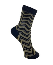 BLACK COLOUR STRØMPER, ZIG ZAG GOLD
