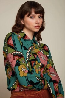 KING LOUIE SKJORTE, WINONA LOVECHILD ANTIQUE GREEN
