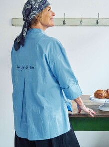 WAUW SKJORTE, LUNA BLUE WITH NAVY
