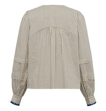 GOSSIA BLUSE, LUISA CREME BROWN STRIPES