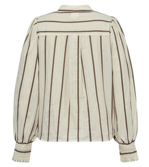 GOSSIA BLUSE, ANNEMAI OFF WHITE/BROWN STRIPES