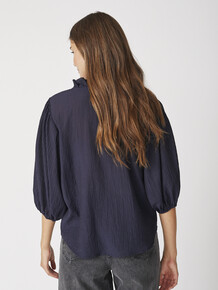 CO ´ COUTURE BLUSE, ANIKA FRILL NAVY