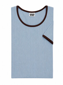 NØRGAARD PÅ STRØGET T-SHIRT, K/Æ LT. BLUE/BROWN