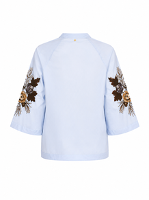 MOS MOSH SKJORTE, ALEYSA POPLI BLOUSE SKYWAY