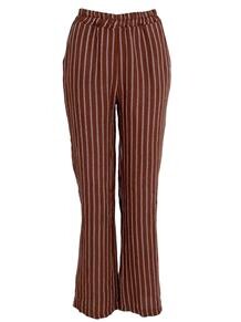 BLACK COLOUR BUKS, MELINA WIDE LINEN NOUGAT STRIPE