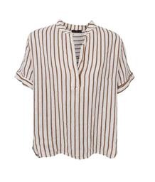 BLACK COLOUR BLUSE, MELINA CAMEL STRIPE
