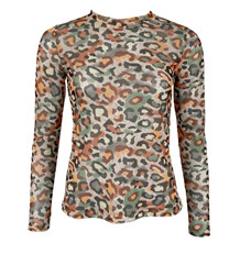 BLACK COLOUR MESH T-SHIRT, FLORENCE MULTI LEO