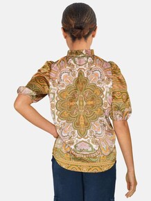 LOVE & DIVINE BLUSE, LOVE910-6 GREEN PAISLEY