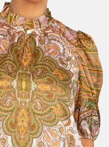LOVE & DIVINE BLUSE, LOVE910-6 GREEN PAISLEY