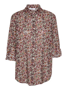 AMAZE SKJORTE, ERICA BORDEAUX FLOWER