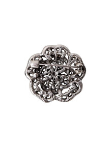 BLACK COLOUR BROOCH, VICTORIA SILVER
