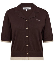 CO' COUTURE CARDIGAN, LUE CROP DARK BROWN