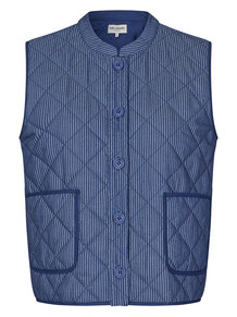 LOLLYS LAUNDRY QUILTED VEST, CAIRO DARK BLUE