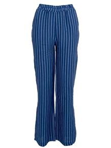 BLACK COLOUR BUKS, MELINA WIDE LINEN BLUE STRIPE